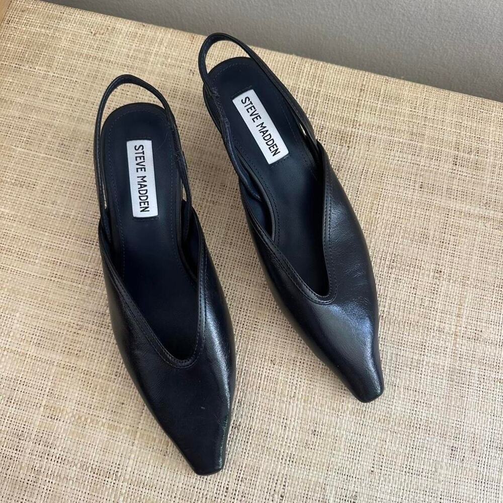 Steve madden black leather pointed